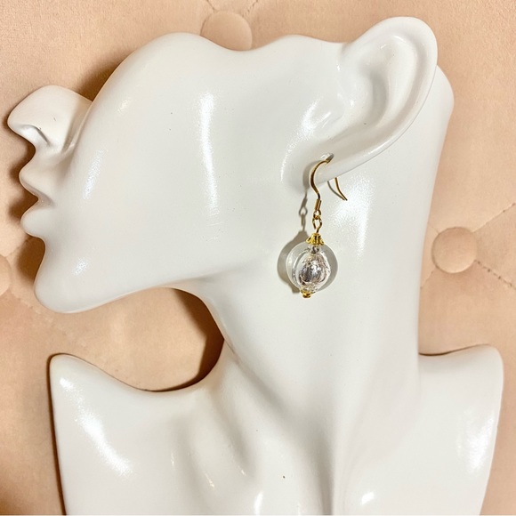 Handmade Clear Acrylic Bead Drop Earrings - Picture 2 of 2